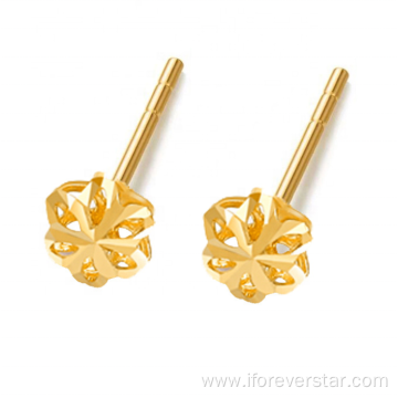 Fashion 18k real Gold stud dangling Earring Jewelry